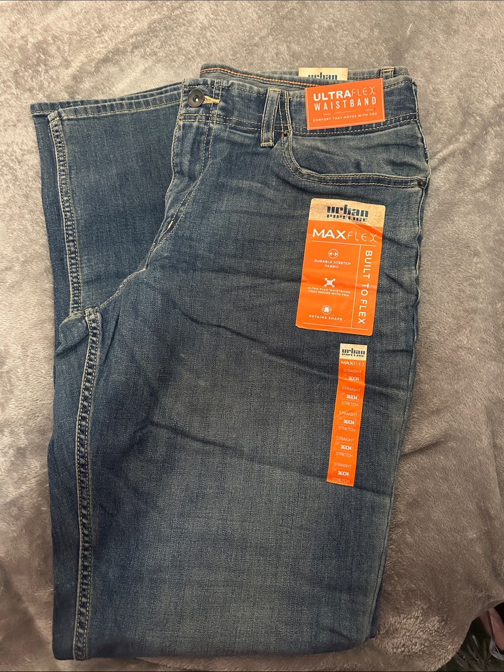 36X34 urban pipeline Men’s Dark Blue Relaxed Stretch Jeans